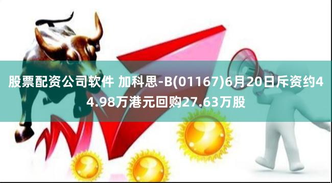 股票配资公司软件 加科思-B(01167)6月20日斥资约44.98万港元回购27.63万股